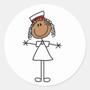 Afbeelding van Afrikaanse Amerikaanse stekker Tshi Ronde Sticker