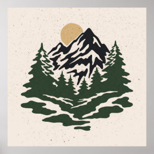  afbeelding van berglandschap poster