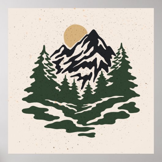 afbeelding van berglandschap poster (Voorkant)