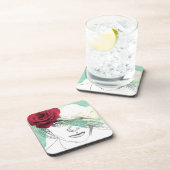  afbeelding van bloemmeisje drankjes onderzetter (Rechterzijde)