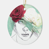  afbeelding van bloemmeisje keramisch ornament (Links)