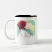  afbeelding van bloemmeisje tweekleurige koffiemok (Links)