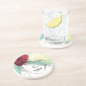  afbeelding van bloemmeisje zandsteen onderzetter (Zijkant)