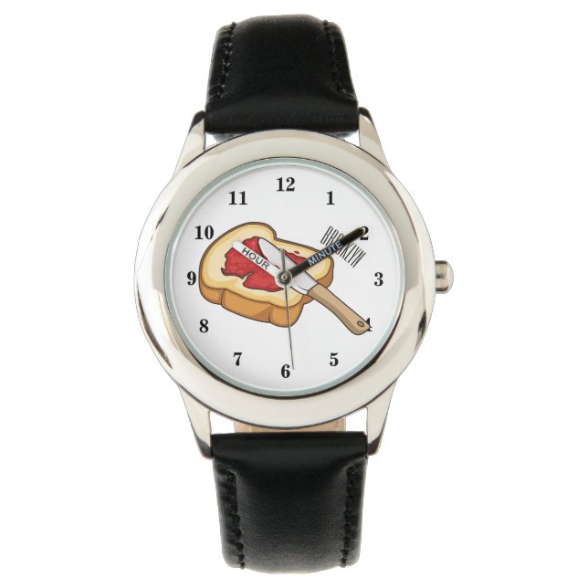 Afbeelding van Brood- en jam-cartoon Horloge (Voorkant)