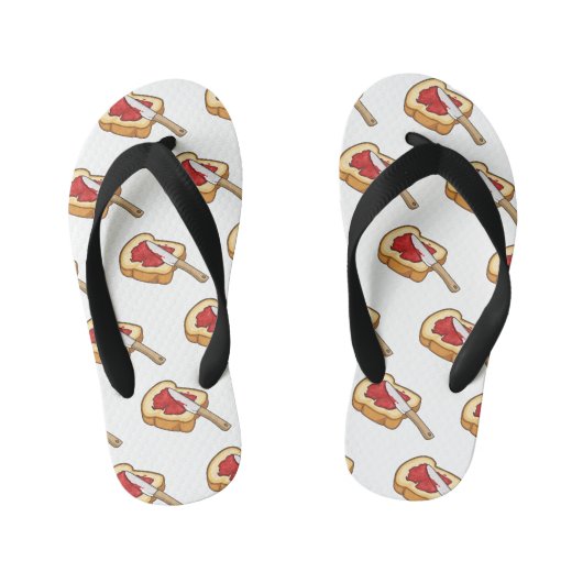 Afbeelding van Brood- en jam-cartoon Kinder Teenslippers (Voetbed)