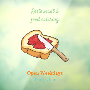 Afbeelding van Brood- en jam-cartoon Raamsticker