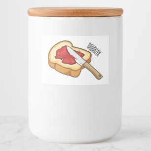 Afbeelding van Brood- en jam-cartoon Voedselcontainer Etiket