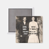  Afbeelding van bruid en bruidegom Save the Date Magneet (Voorkant / Achterkant)