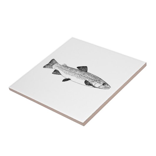 afbeelding van bruine forel tegeltje (Zijkant)