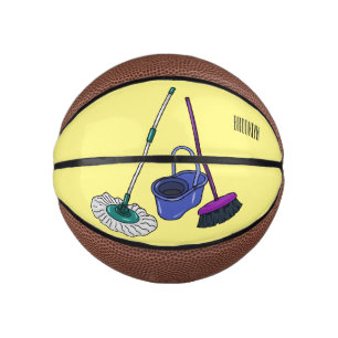 Afbeelding van cartoon in kamer en muis basketbal