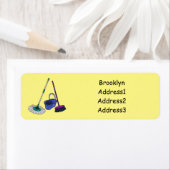 Afbeelding van cartoon in kamer en muis etiket (Insitu)