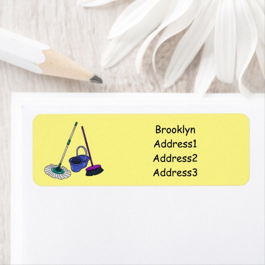 Afbeelding van cartoon in kamer en muis etiket (Insitu)