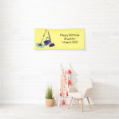 Afbeelding van cartoon in kamer en muis spandoek