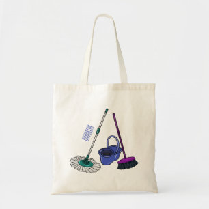 Afbeelding van cartoon in kamer en muis tote bag