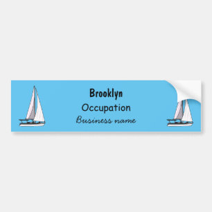 Afbeelding van cartoon per boot bumpersticker