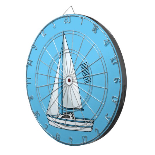 Afbeelding van cartoon per boot dartbord (Voorkant Rechts)