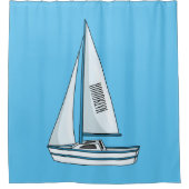 Afbeelding van cartoon per boot douchegordijn (Voorkant)