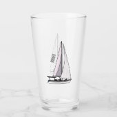 Afbeelding van cartoon per boot glas (Achterkant)
