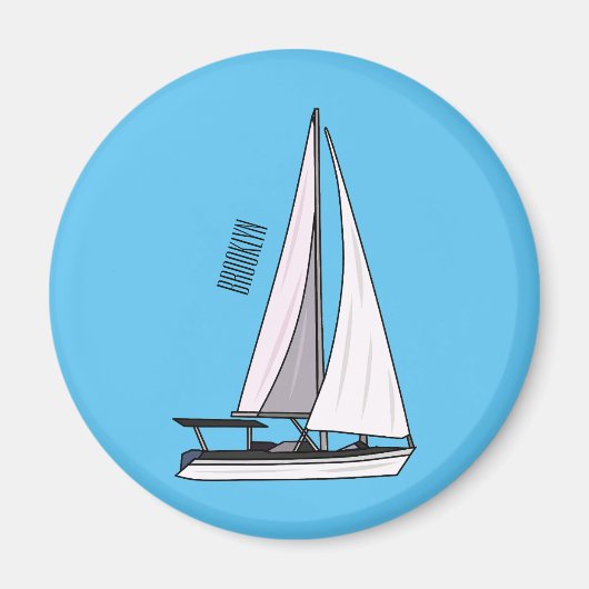 Afbeelding van cartoon per boot magneet (Voorkant)