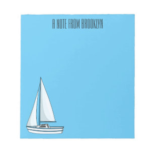 Afbeelding van cartoon per boot notitieblok