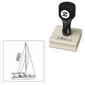 Afbeelding van cartoon per boot 	rubberstempel (Gestempeld)