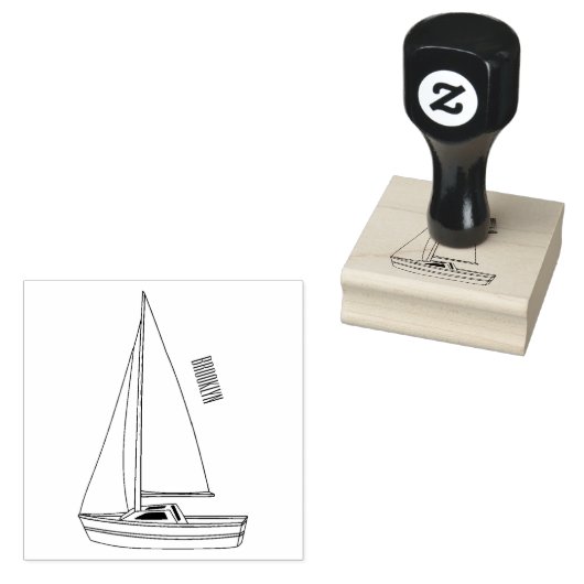 Afbeelding van cartoon per boot rubberstempel (Gestempeld)