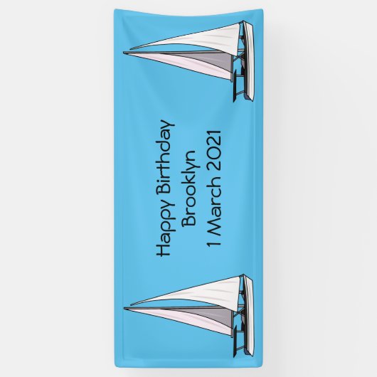 Afbeelding van cartoon per boot spandoek (Verticaal)