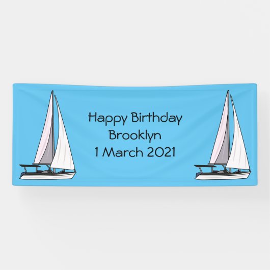 Afbeelding van cartoon per boot spandoek (Horizontaal)