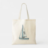 Afbeelding van cartoon per boot tote bag (Achterkant)