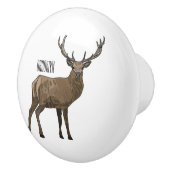 Afbeelding van cartoon van de Deer Keramische Knop (Rechts)