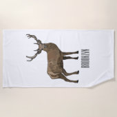 Afbeelding van cartoon van de Deer Strandlaken (Voorkant)