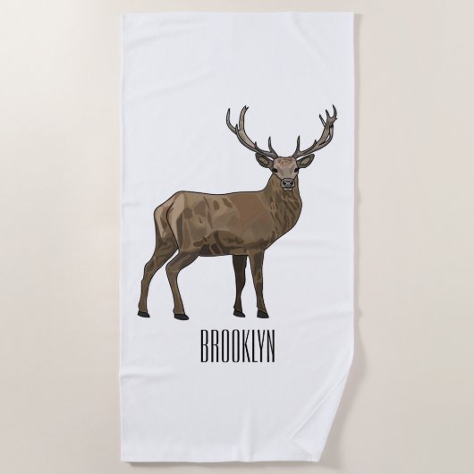 Afbeelding van cartoon van de Deer Strandlaken (Voorkant)
