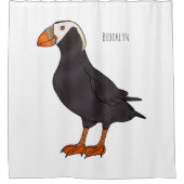 Afbeelding van cartoon van tufvogel douchegordijn (Voorkant)