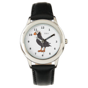 Afbeelding van cartoon van tufvogel horloge