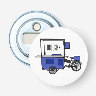 Afbeelding van cartoon van voedselkar button flesopener