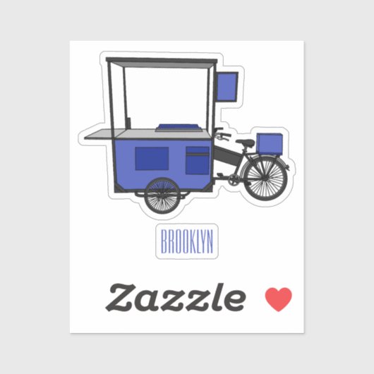 Afbeelding van cartoon van voedselkar sticker (Vel)