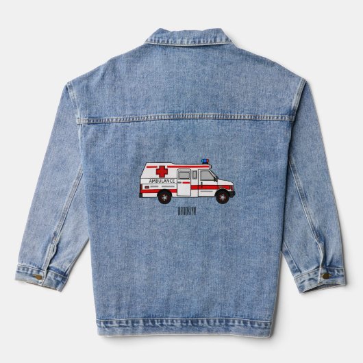 Afbeelding van cartoon voor ambulance denim jacket (Achterkant)