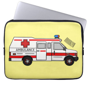 Afbeelding van cartoon voor ambulance laptop sleeve