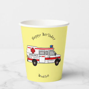 Afbeelding van cartoon voor ambulance papieren bekers