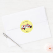 Afbeelding van cartoon voor ambulance ronde sticker (Envelop)