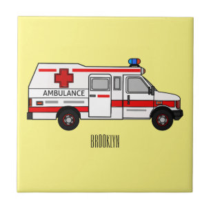 Afbeelding van cartoon voor ambulance tegeltje