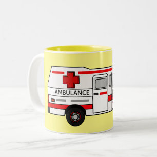 Afbeelding van cartoon voor ambulance tweekleurige koffiemok