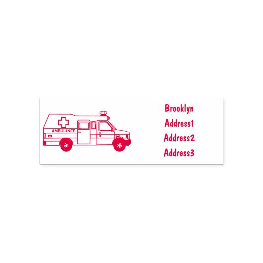 Afbeelding van cartoon voor ambulance  zelfinktende stempel (Design)