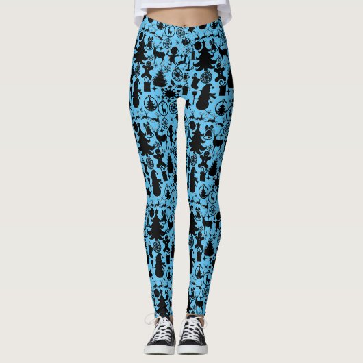Afbeelding van Christmas L Blue BG Leggings (Voorkant)
