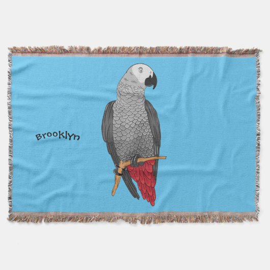 Afbeelding van de Afrikaanse grijze papegaai carto Deken (Voorkant)