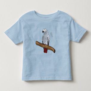 Afbeelding van de Afrikaanse grijze papegaai carto Kinder Shirts