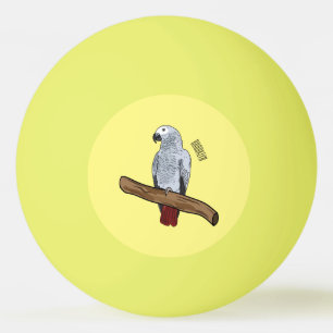Afbeelding van de Afrikaanse grijze papegaai carto Pingpongballen