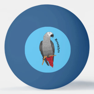 Afbeelding van de Afrikaanse grijze papegaai carto Pingpongballen