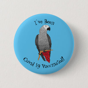Afbeelding van de Afrikaanse grijze papegaai carto Ronde Button 5,7 Cm