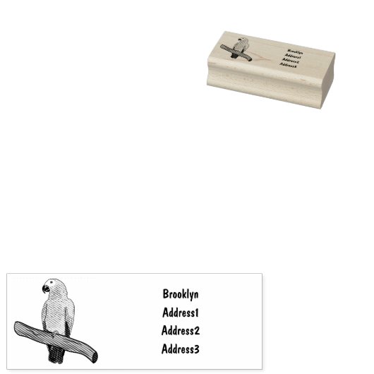 Afbeelding van de Afrikaanse grijze papegaai carto Rubberstempel (Gestempeld)